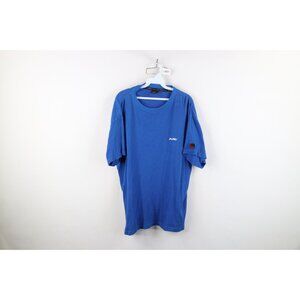 Vintage 90s Y2K FUBU Mens 2XL Spell Out Ribbed Knit Short Sleeve T-Shirt Blue